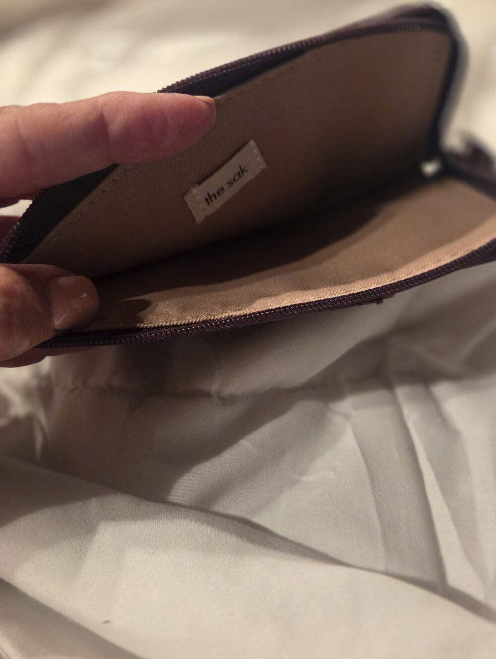 The Sak Plum Leather Zip Pouch Card Holder - Picture 3 of 3